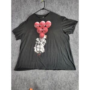 IT Movie T-Shirt Men‎ Sz 3XL You'll Float Too Pennywise Graphic Tee Black Thrill